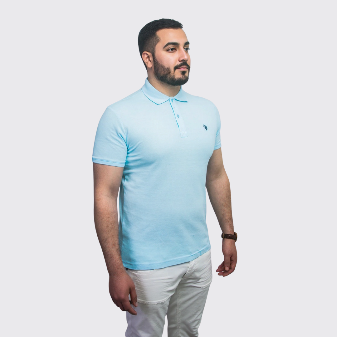 Polo à Motif - Bleu Ciel