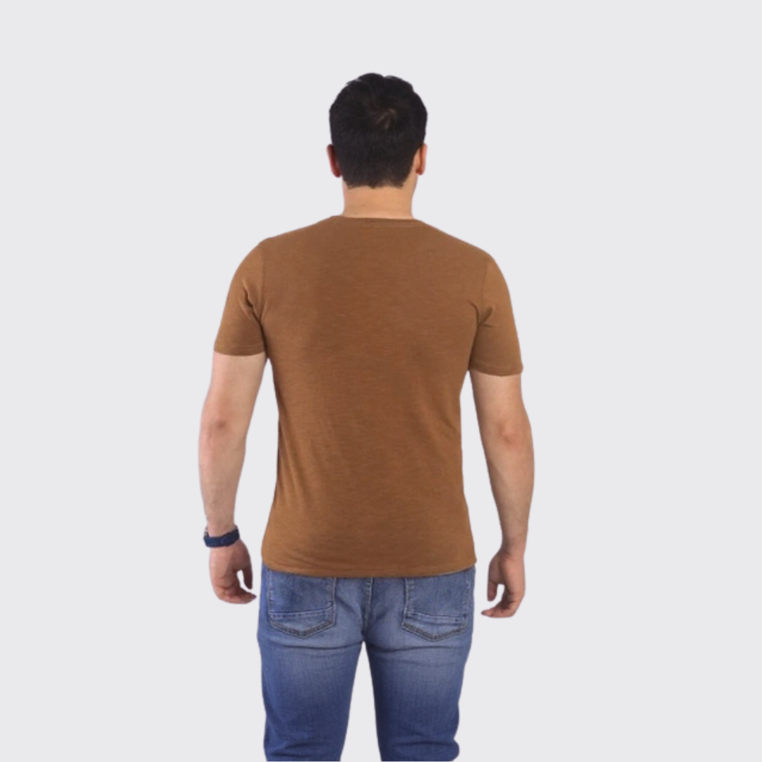 T-shirt Beker's homme a Motif - Marron