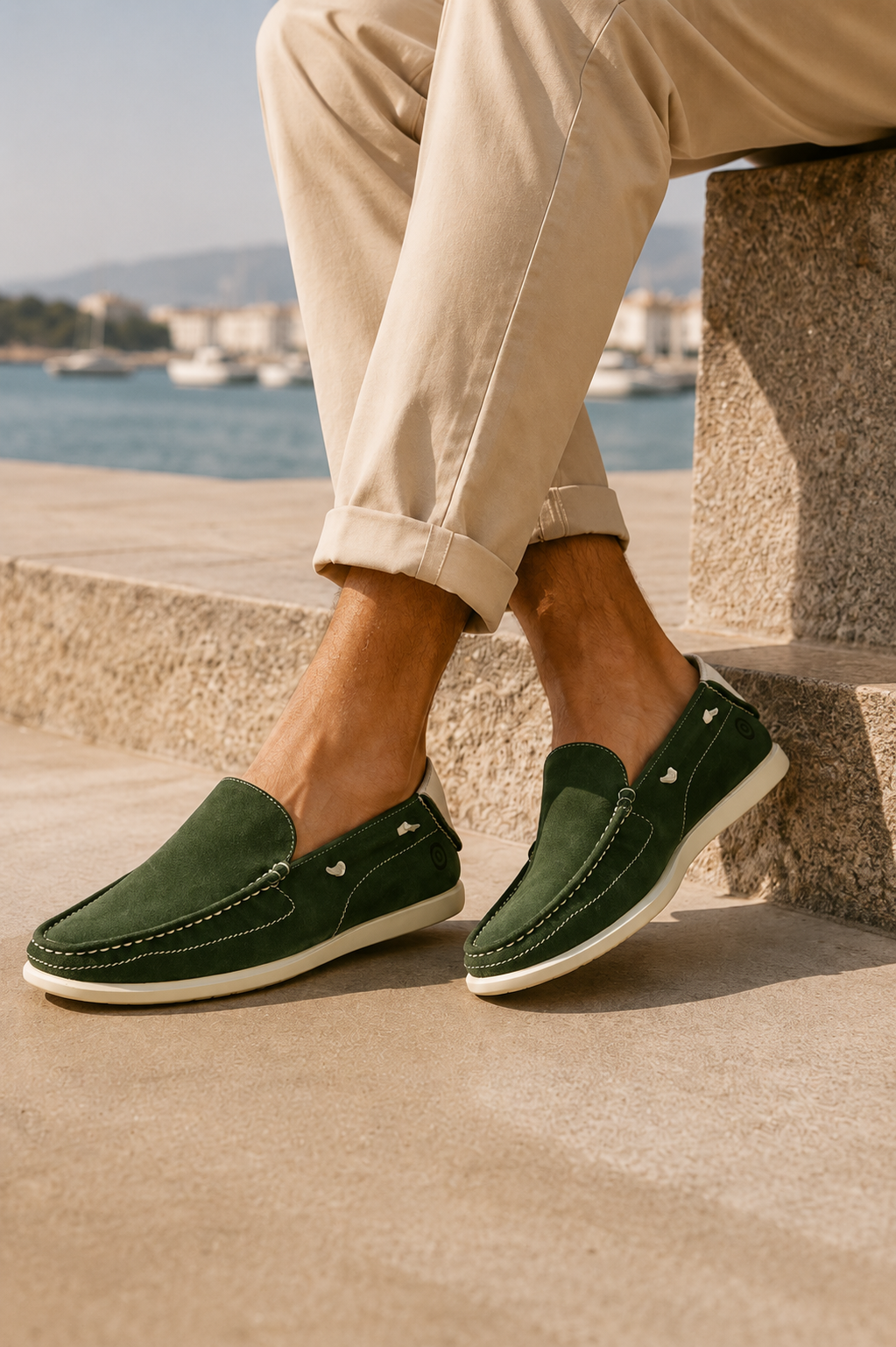 Mocassins en daim - Vert