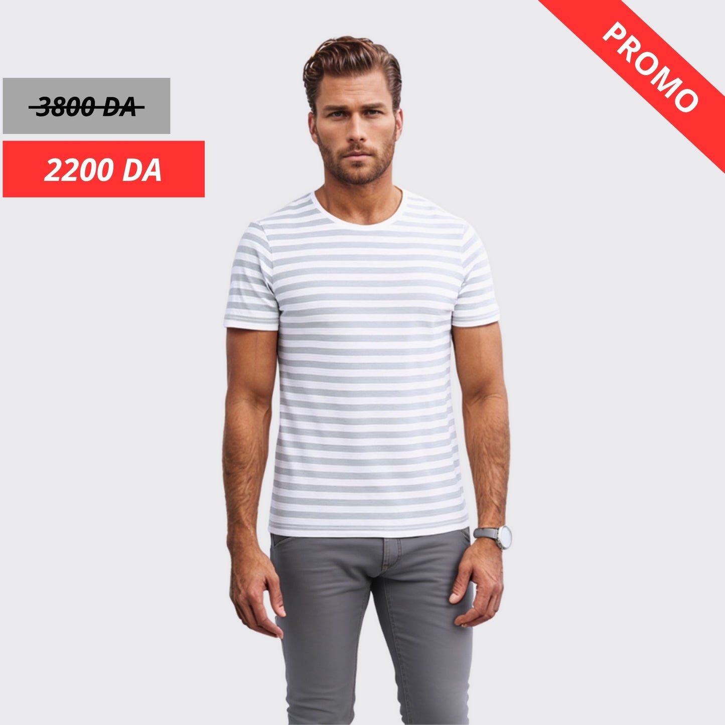 Bakers T-Shirt Marin - Blanc/Gris