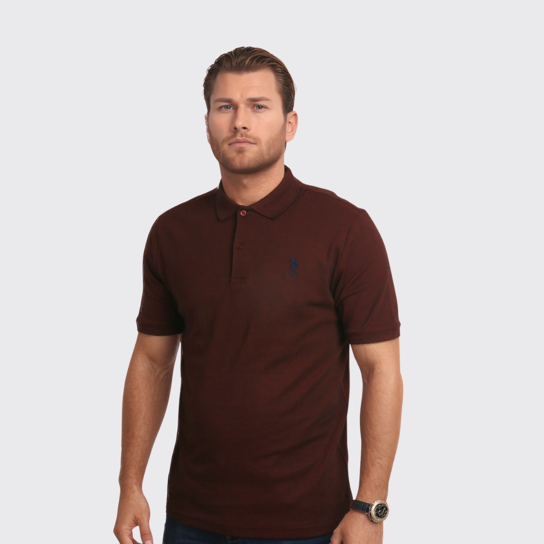 Polo á motif - BORDEAU