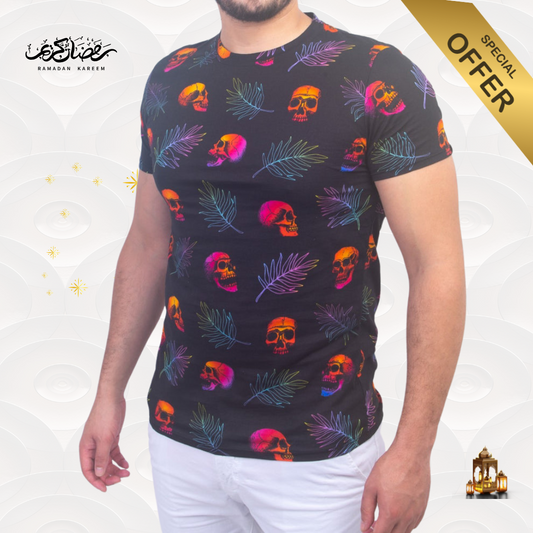 T-shirt à Motif - Noir