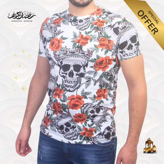 T-shirt à Motif - Blanc