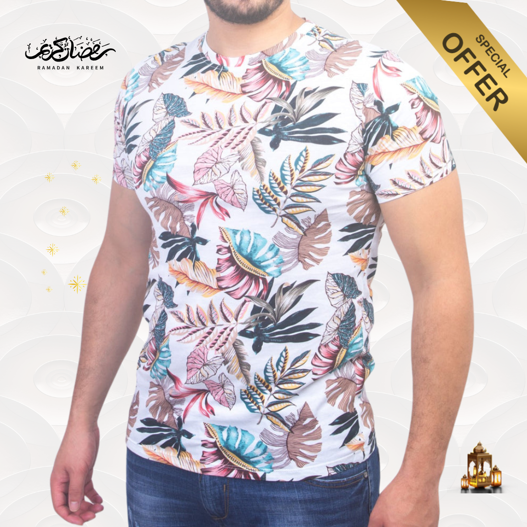 T-shirt à Fleur - Blanc