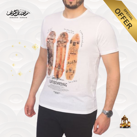 T-Shirt À Motif - Blanc