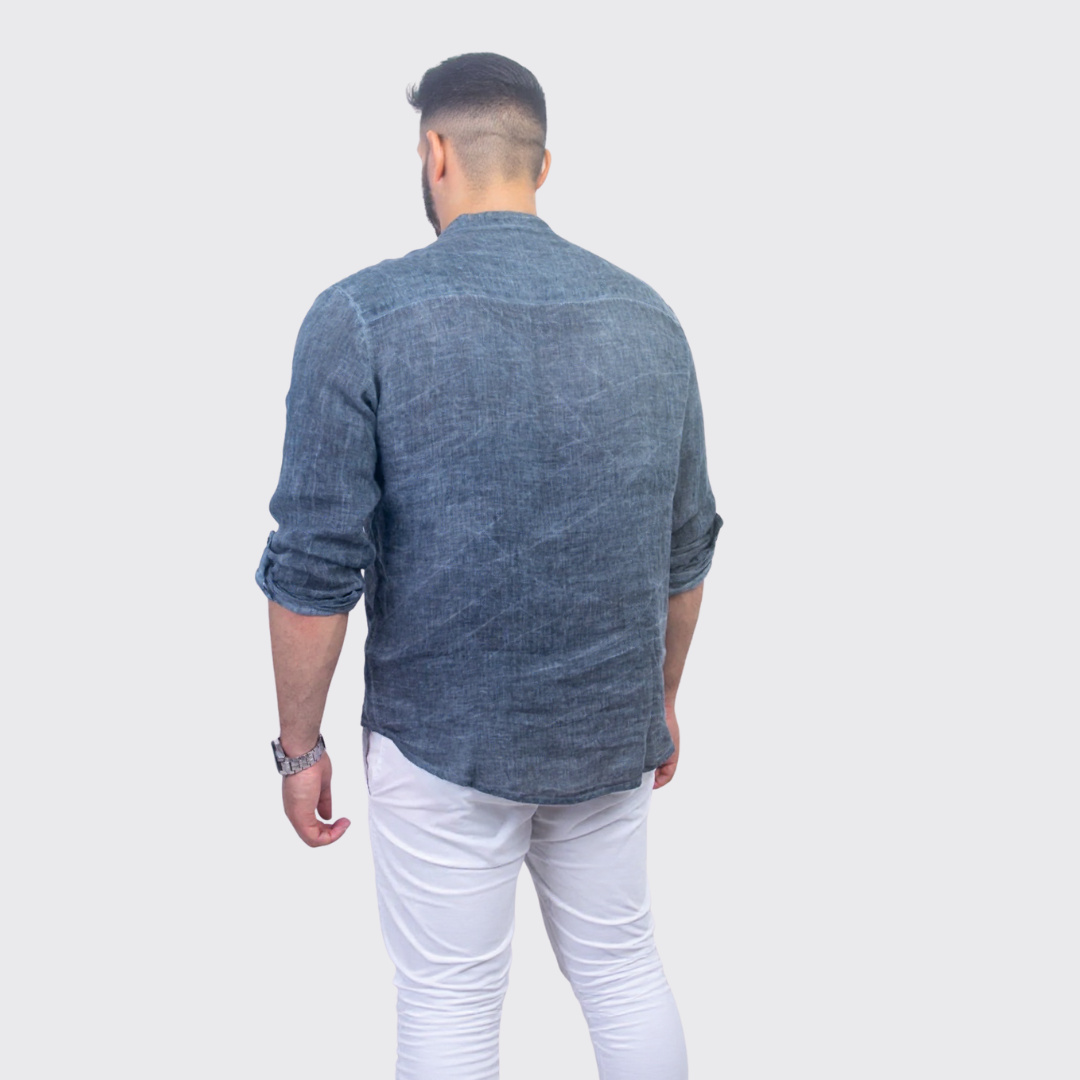 Chemise En Lin - Bleu Marine