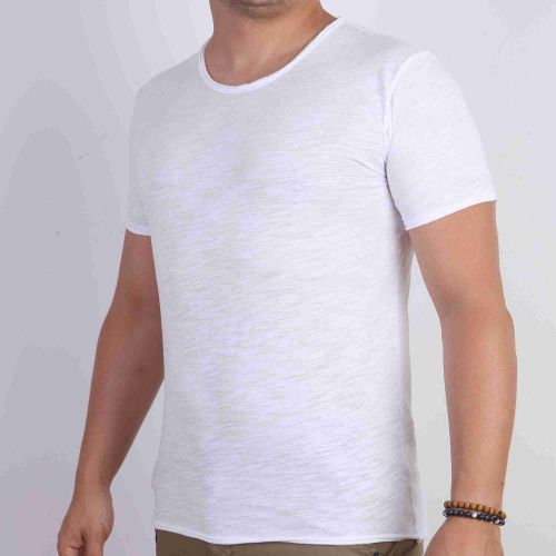 Y.two Jeans T-Shirt Homme 100% Coton - Blanc
