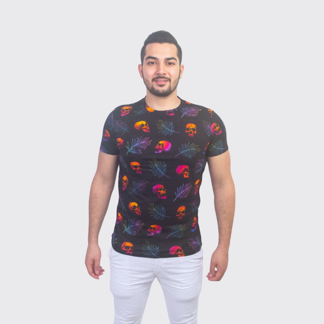 T-shirt à Motif - Noir