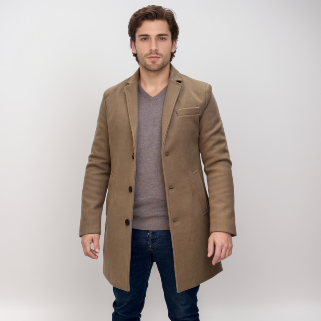 Enos Jeans Veste Longue Type Pardessus - Beige