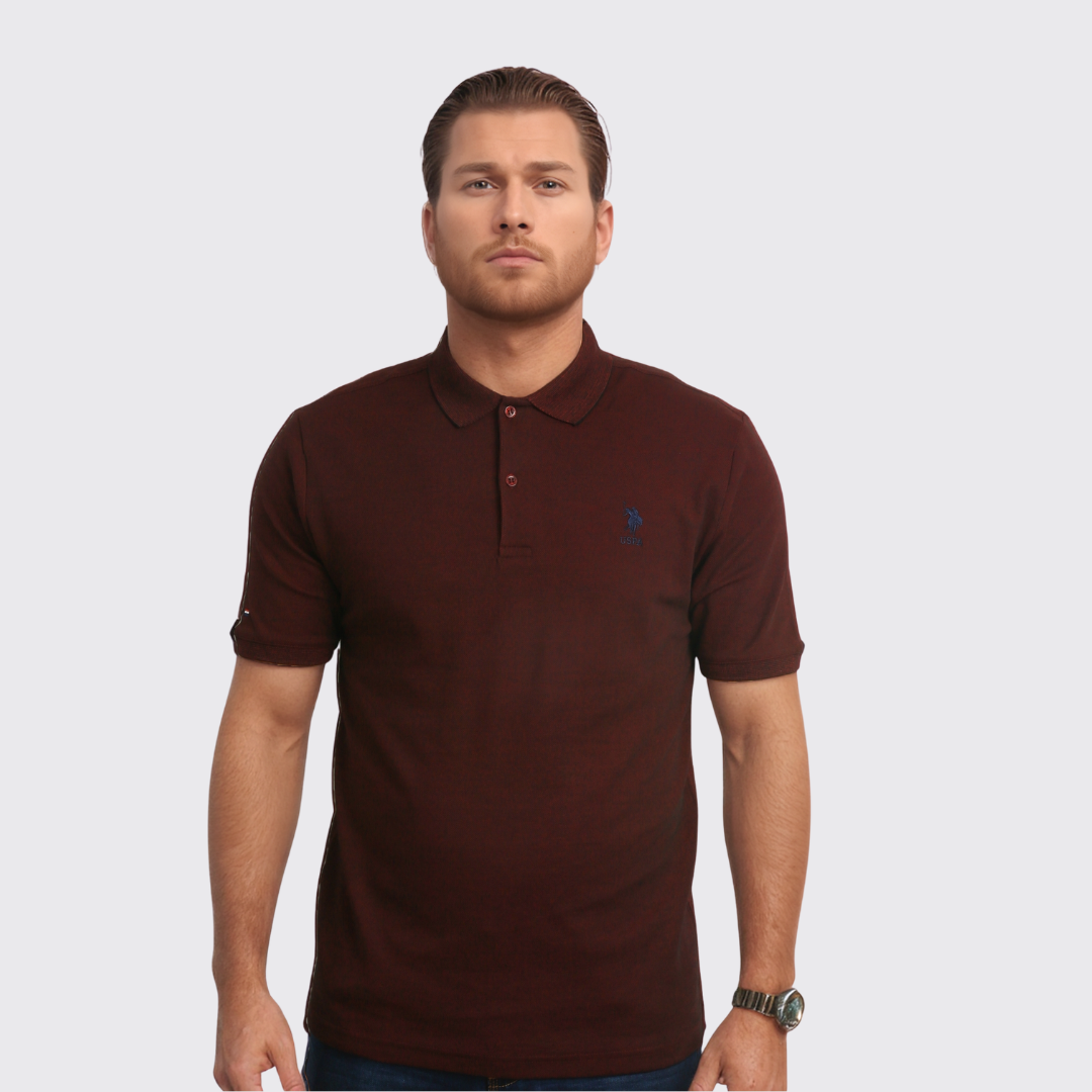 Polo á motif - BORDEAU