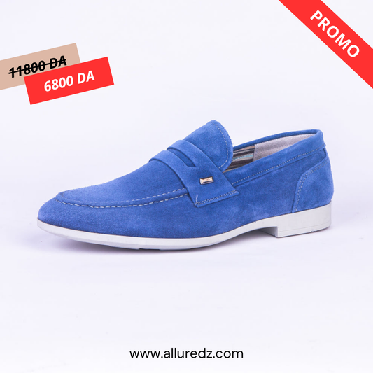 Mocassins En Daim - Bleu Royal