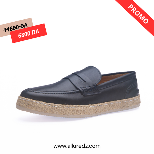 Mocassins En Cuir - Bleu Marine