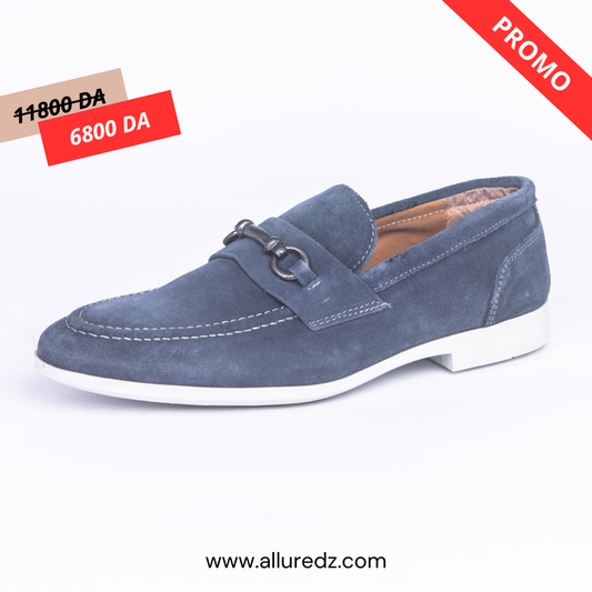 Mocassin En Daim - Bleu Jeans