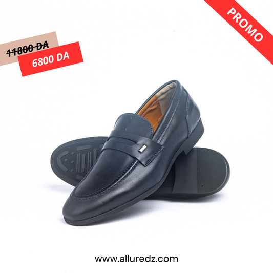 Mocassins En Cuir - Bleu Marine