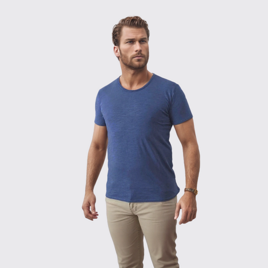 Y.two Jeans T-Shirt Homme 100% coton - Bleu