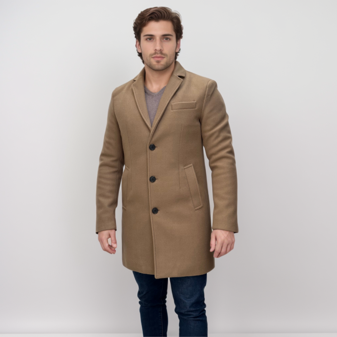 Enos Jeans Veste Longue Type Pardessus - Beige