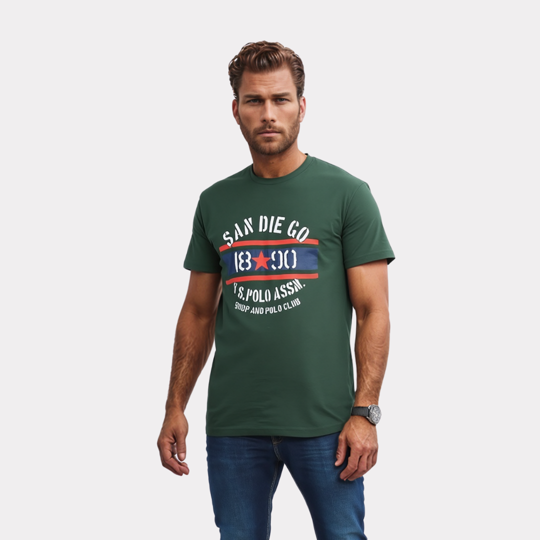US Polo T-Shirt Homme - Vert