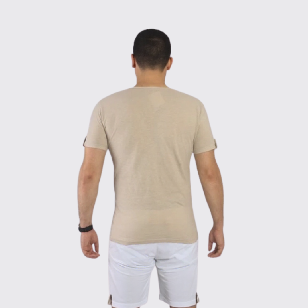 Focus T-shirt à Boutons - Beige