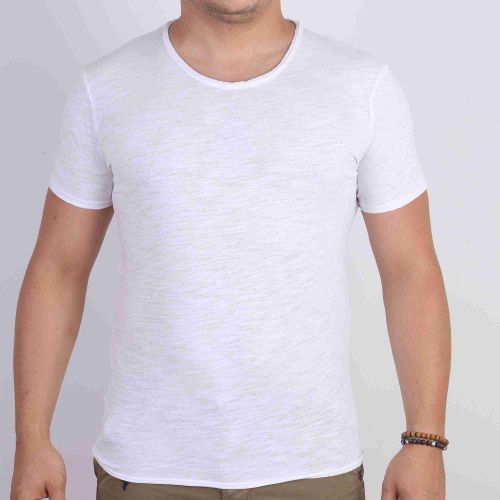 Y.two Jeans T-Shirt Homme 100% Coton - Blanc