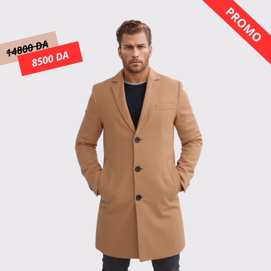Enos Jeans Veste Longue Type Pardessus - Beige