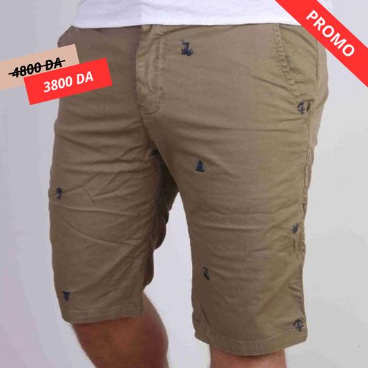 Short À Motif - Homme - Marron