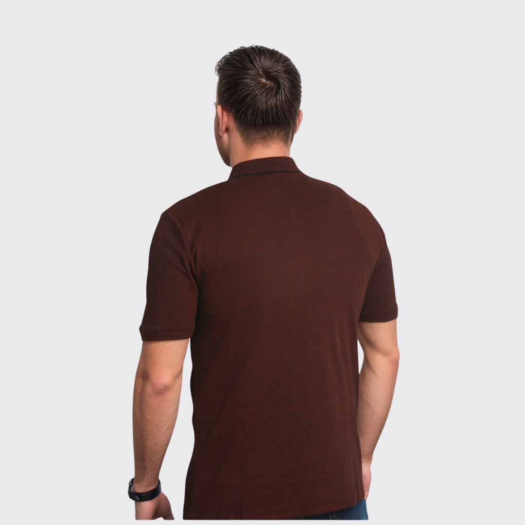 Polo á motif - BORDEAU