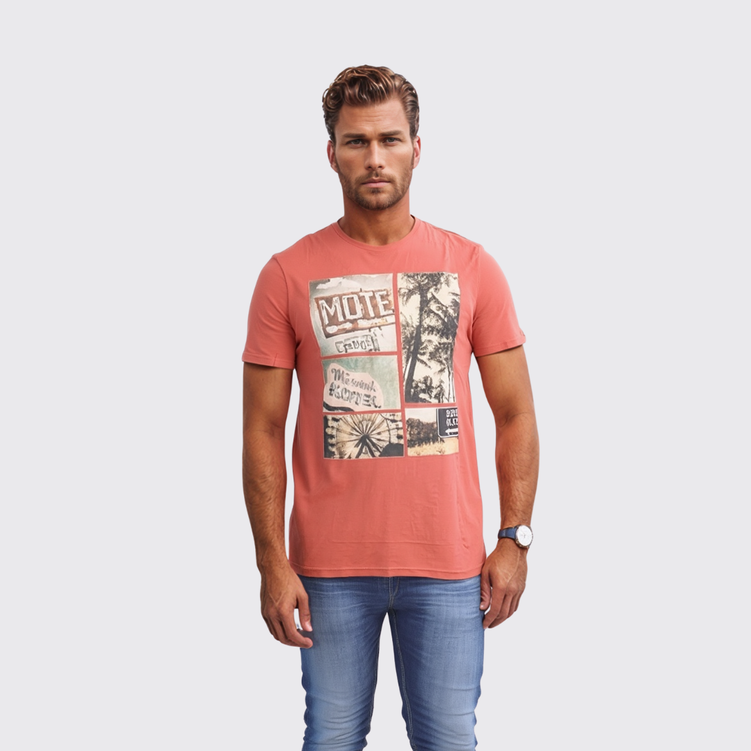 T-shirt Beker's homme - Rouge