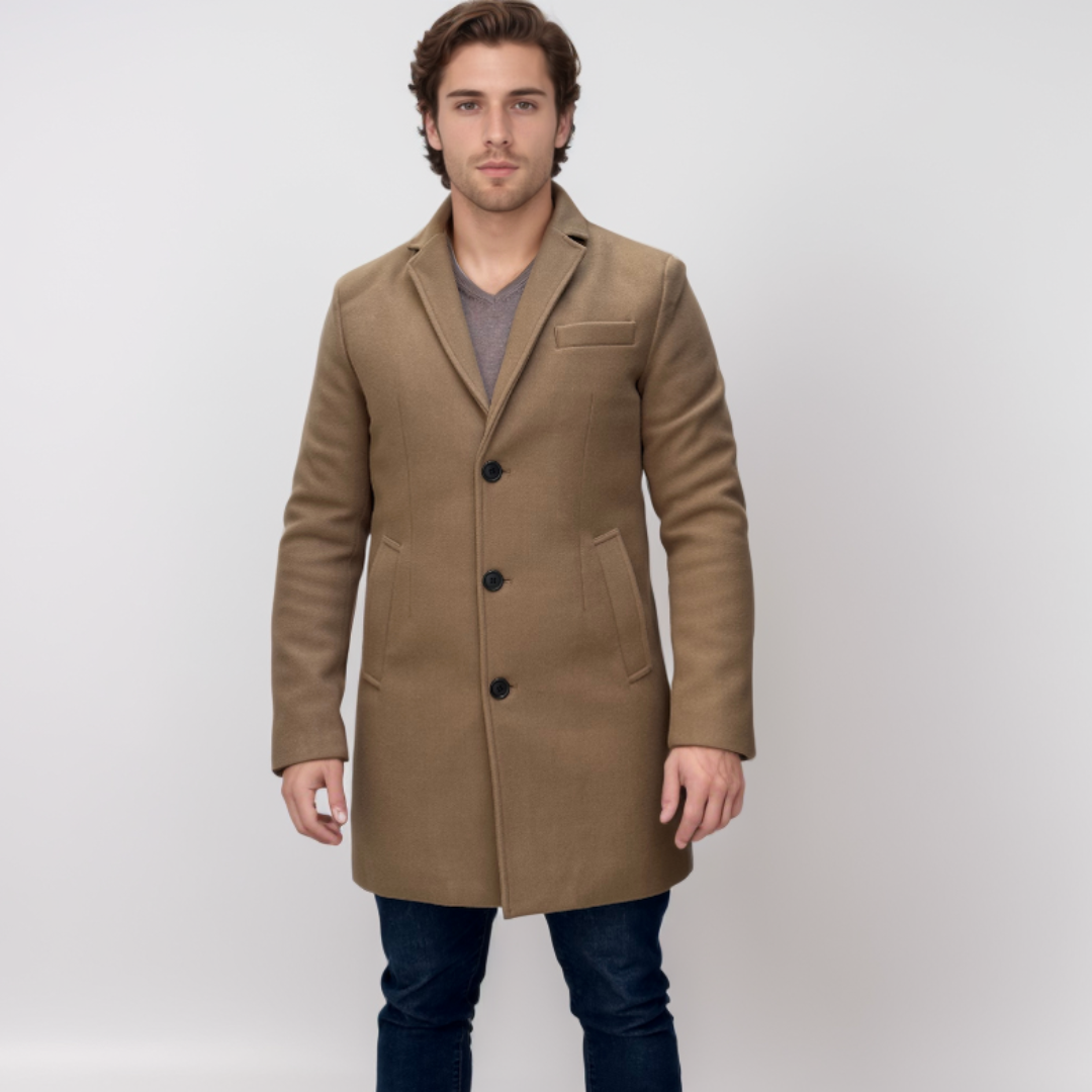 Enos Jeans Veste Longue Type Pardessus - Beige