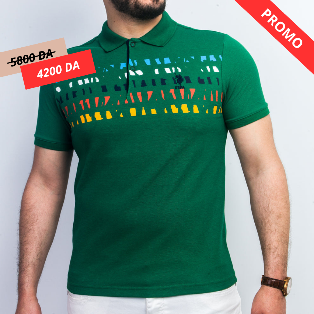 Polo à Motif - Vert