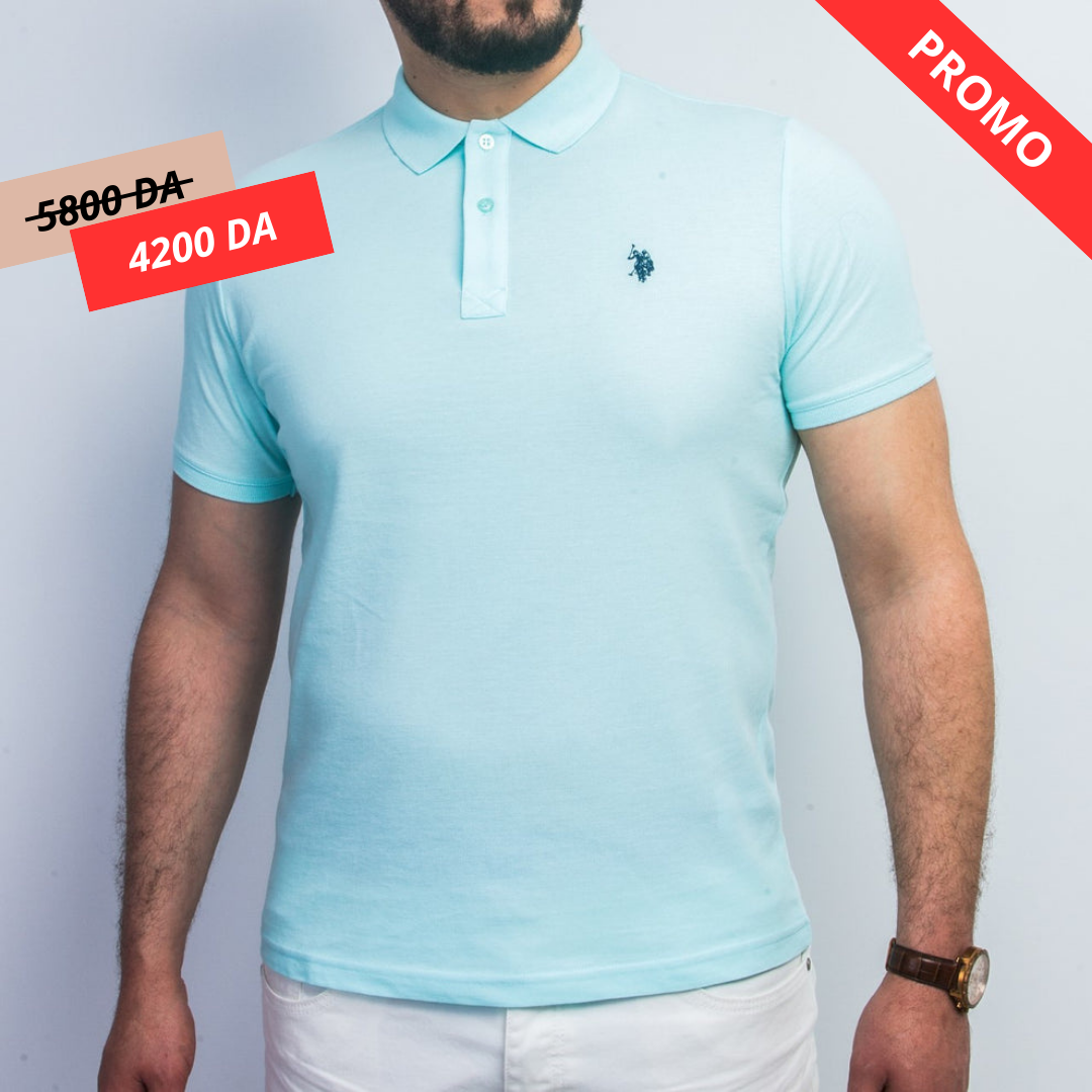 Polo à Motif - Bleu Vert