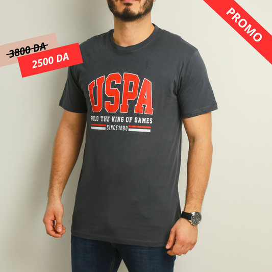 US Polo T-Shirt Homme - Gris