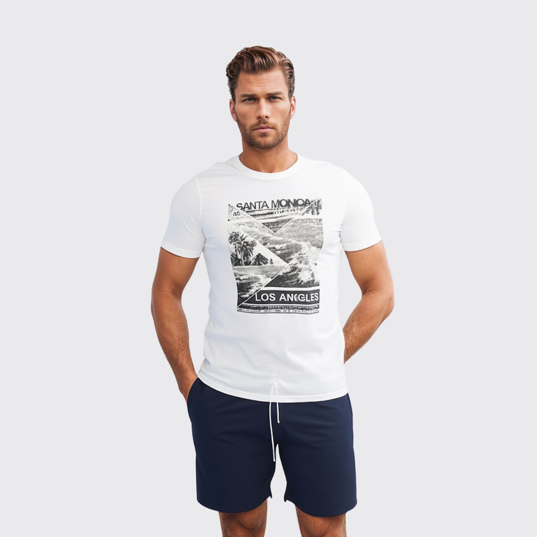 ﻿BAKER'S T-Shirt à Motif - Homme - Blanc