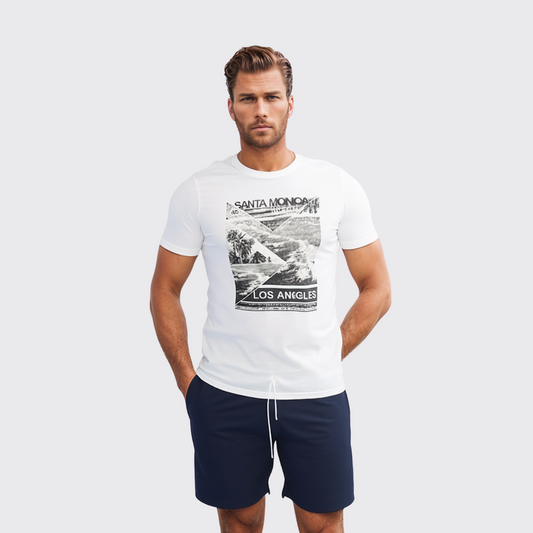 ﻿BAKER'S T-Shirt à Motif - Homme - Blanc