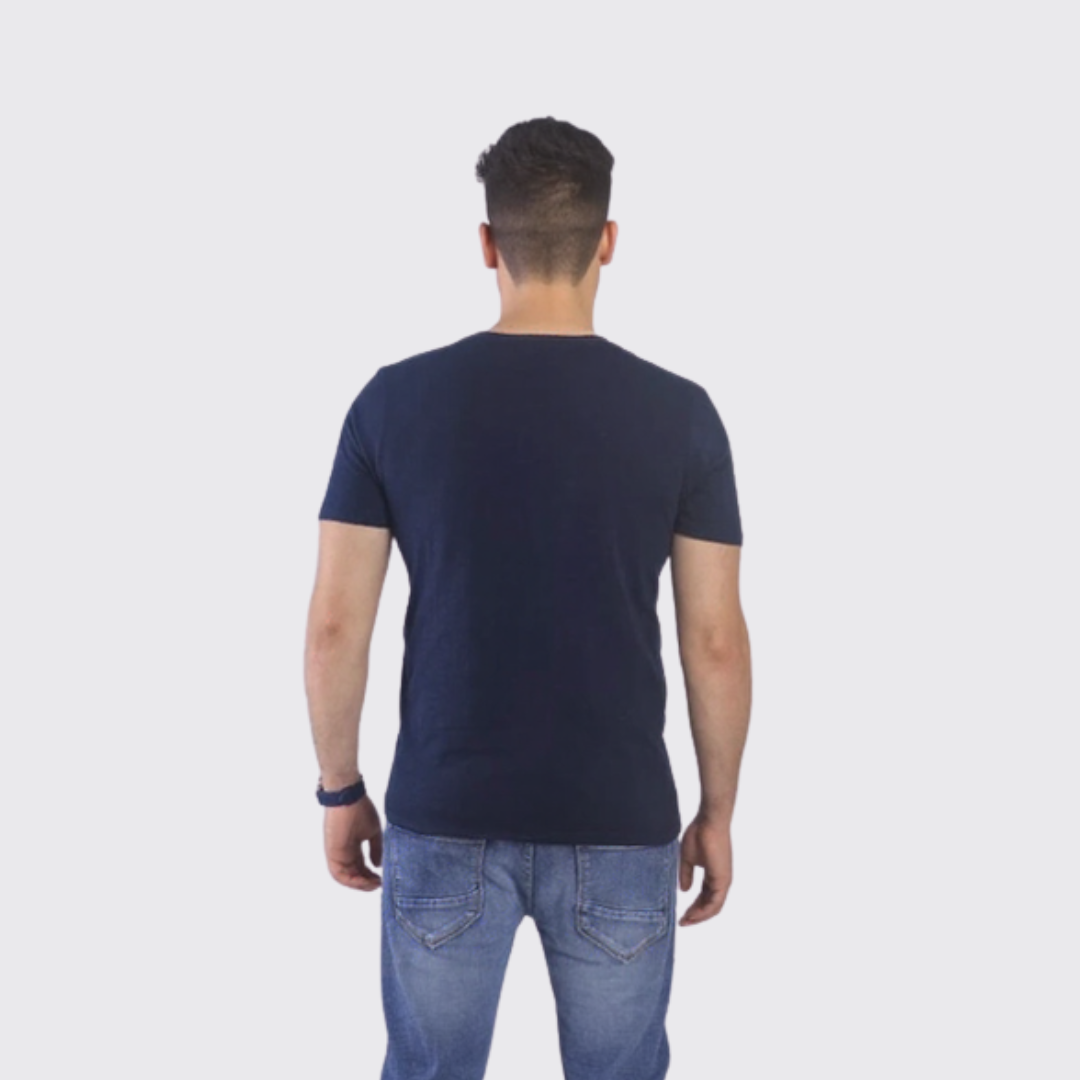 T-shirt Beker's homme a Motif - bleu Marine
