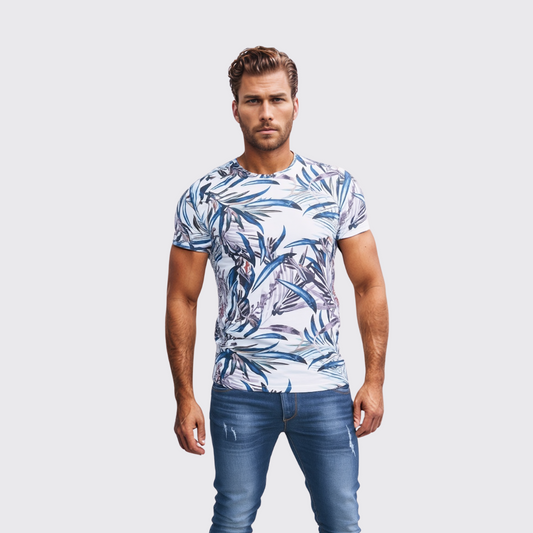 T-shirt à Fleur - Blanc