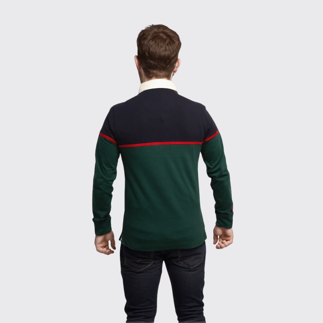 Polo Manches Longues - Vert / Bleu