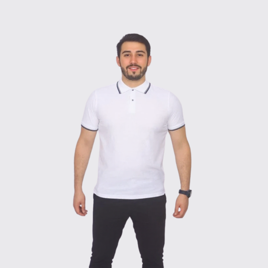 Polo en Cotton - Unis - Blanc