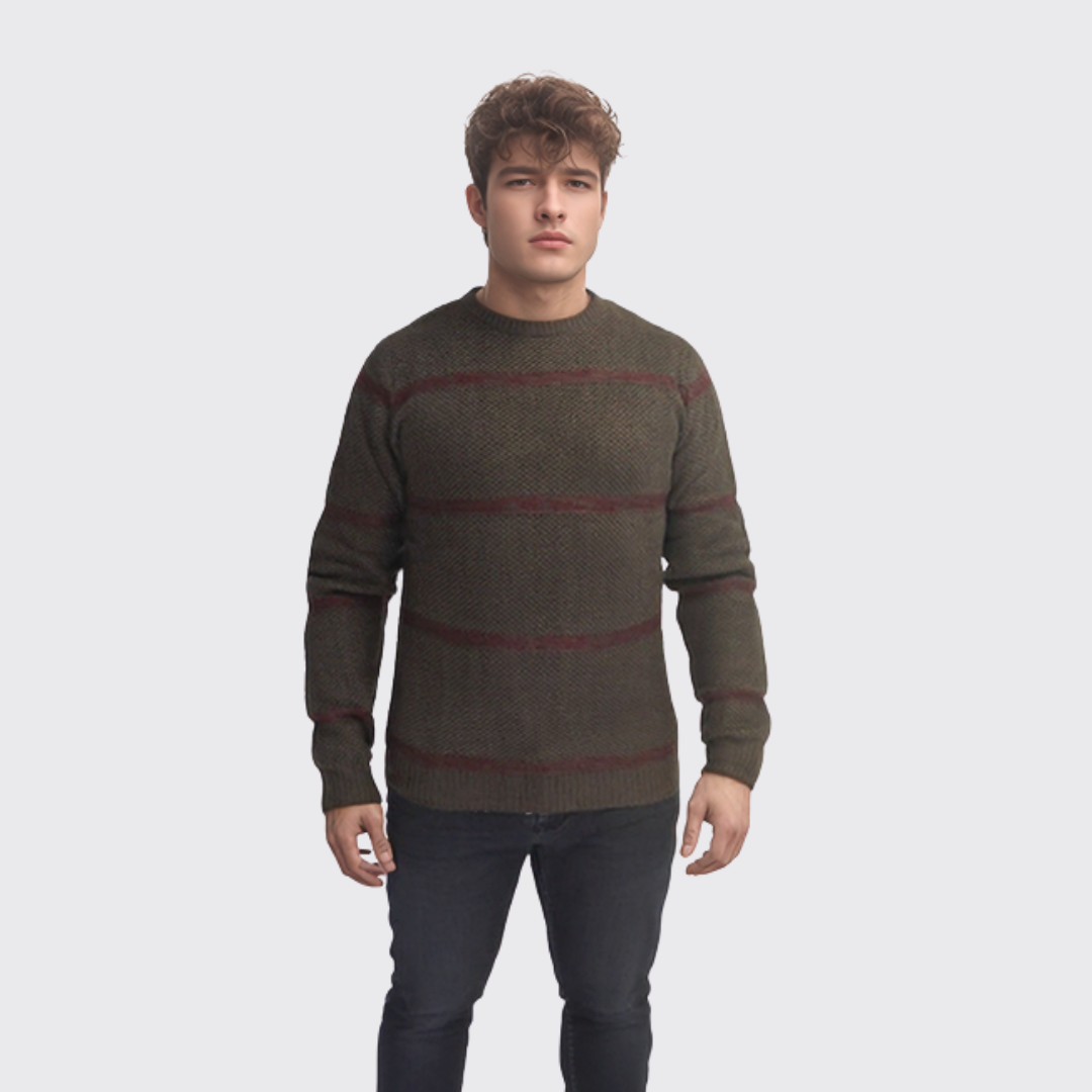 BAKER'S Pull Ras De Cou Homme - Khaki