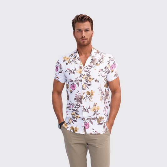 Chemise à Fleur - Blanc