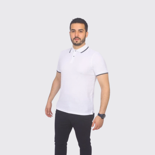 Polo en Cotton - Unis - Blanc