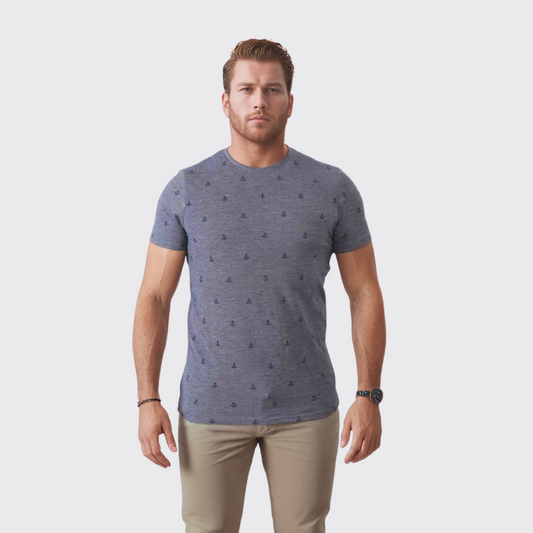 Bakers T-Shirt À Motif - Bleu Charbon