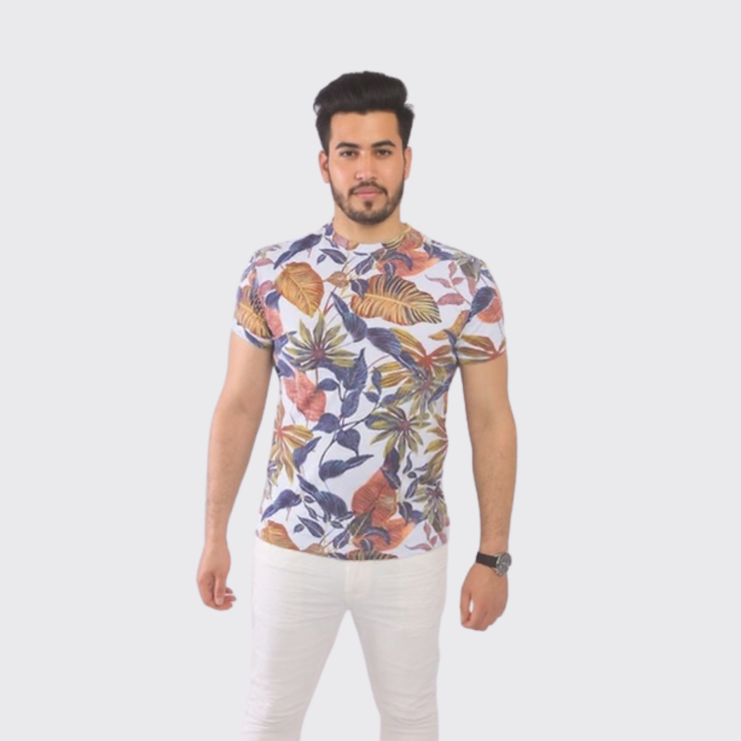 WILFED T-SHIRT A FLEUR - BLANC