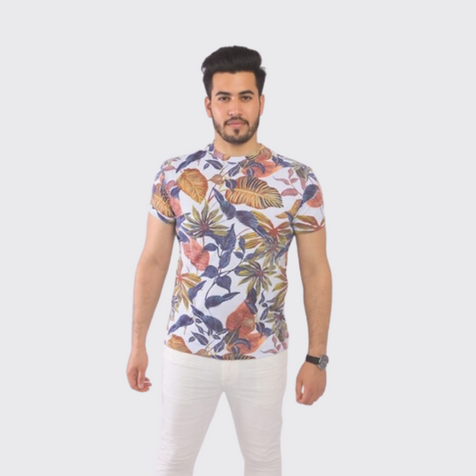 WILFED T-SHIRT A FLEUR - BLANC
