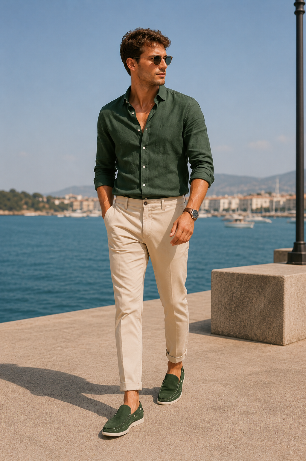 Mocassins en daim - Vert