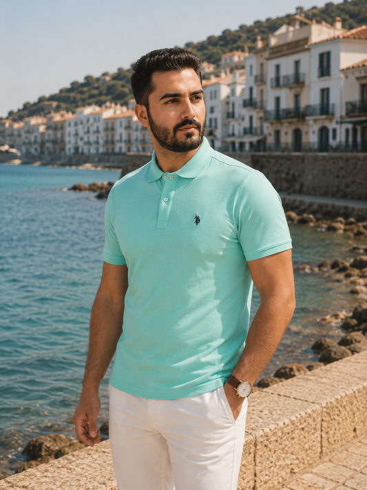 Polo Coupe Slim - U.S Polo Assn  - Vert Aqua