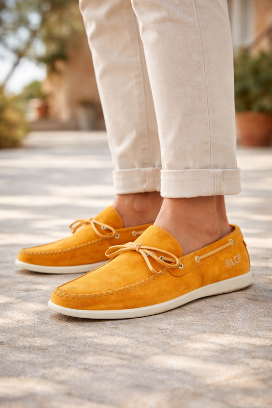 Mocassins En Daim - Jaune