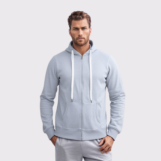 Sweat a Capuche fermeture zippée - Gris