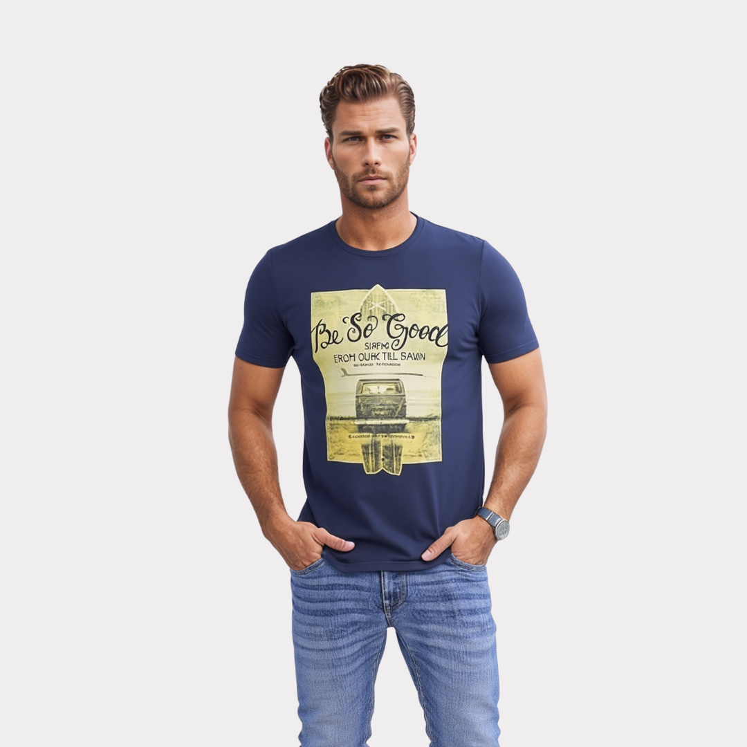 T-shirt à motif Baker's - Bleu marine