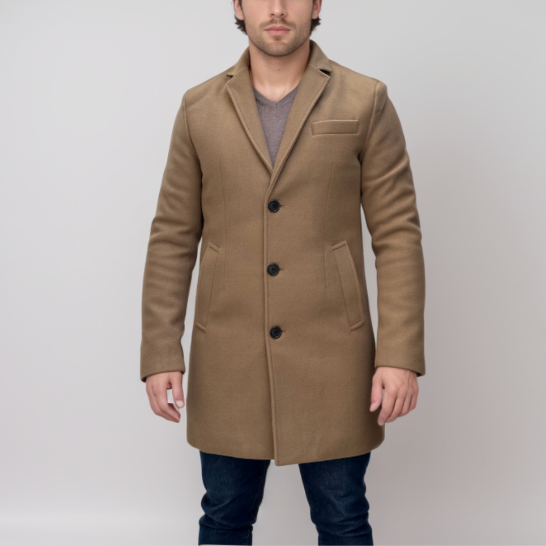 Enos Jeans Veste Longue Type Pardessus - Beige