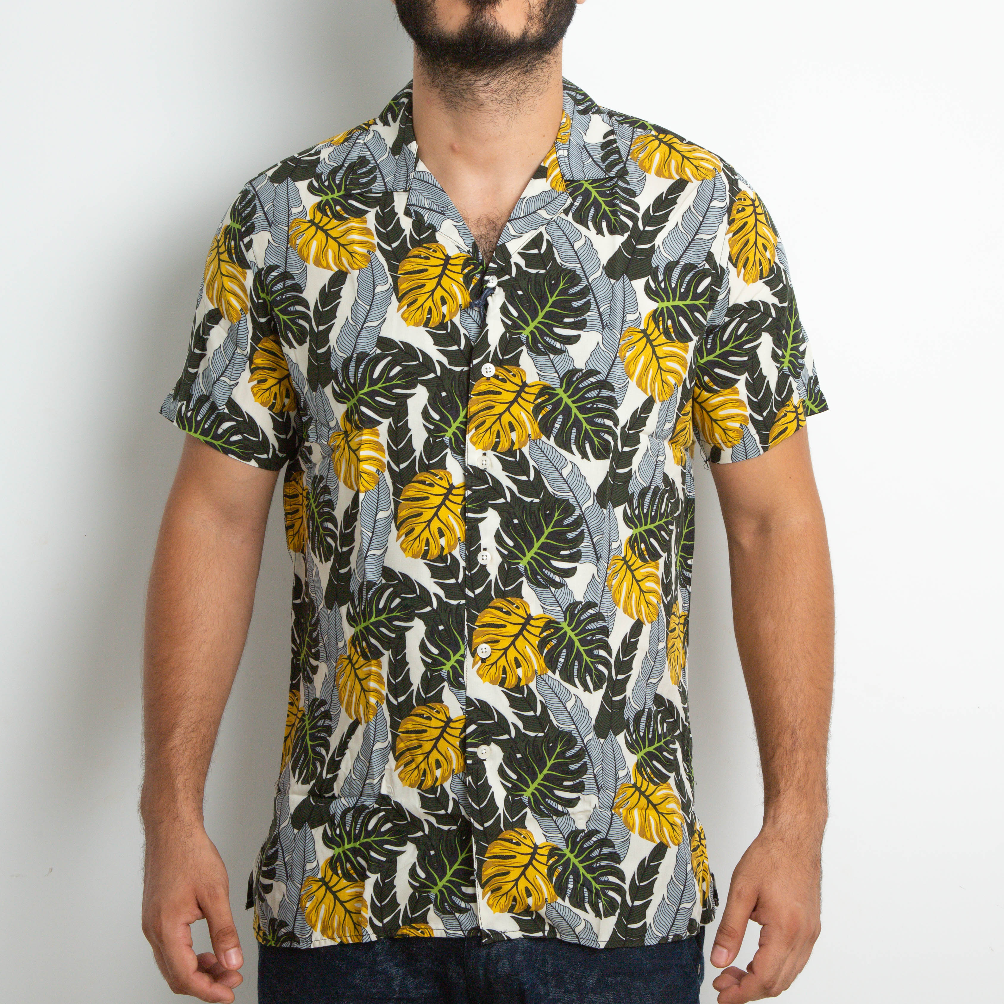 Chemise à Fleur - Gris / Jaune